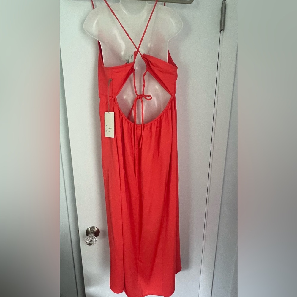 Strappy orange Maxi Dress